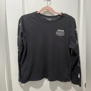 HURLEY black long sleeve top “warranted to be a Pendleton”, women’s size M